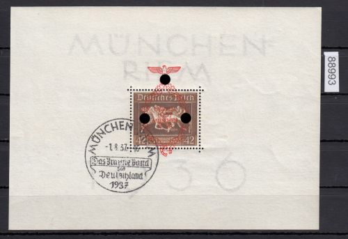 DR 1937, Mich.-Nr.: 649, Block 10 gestempelt  Ersttag