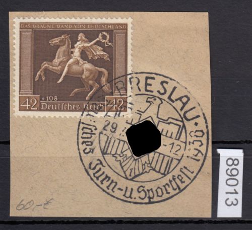 DR 1938, Mich.-Nr.: 671  gestempelt "Turn u. Sportfest"  Breslau