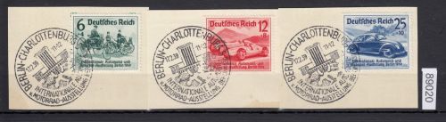 DR 1939, Mich.-Nr.: 686-688 gestempelt  ERSTTAG    Automobilaus.  Berlin-Charlottenburg  1939