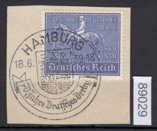 DR 1939, Mich.-Nr.: 698 gestempelt  Luxus ERSTTAG 70  Jahre Deutsches Derby  Hamburg