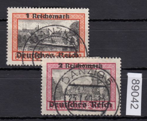 DR 1939, Mich.-Nr.: 728+729 gestempelt   Danzig