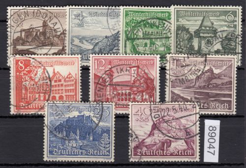 DR 1939, Mich.-Nr.: 730-738 gestempelt