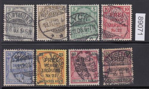 DR Dienst 1903, Mich.-Nr.:D 1-8 gestempelt