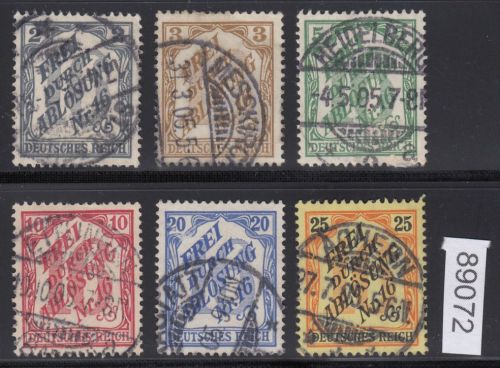 DR Dienst 1905, Mich.-Nr.:D 9-14 gestempelt  geprüft