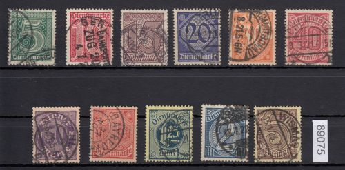 DR Dienst 1920, Mich.-Nr.:D 23-33 gestempelt