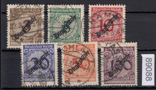 DR Dienst 1923, Mich.-Nr.:D 99-104  gestempelt