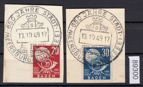 Alliierte Franz. Zone Baden Mi. Nr. 56+57 LUXUS gestempelt  geprüft