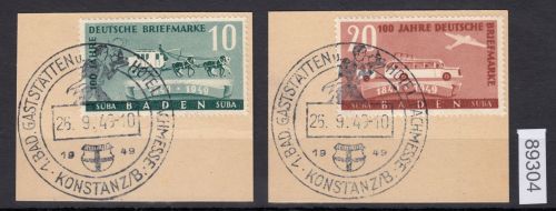 Alliierte Franz. Zone Baden Mi. Nr. 54+55 gestempelt  geprüft
