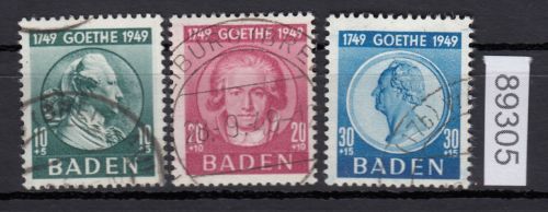 Alliierte Franz. Zone Baden Mi. Nr. 47-49 gestempelt geprüft