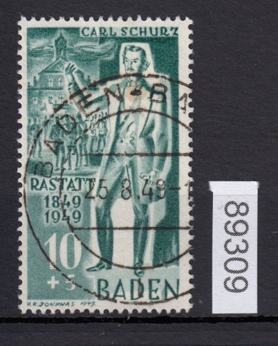 Alliierte Franz. Zone Baden Mi. Nr. 50 gestempelt geprüft