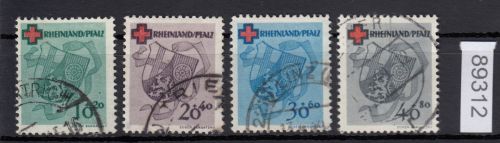 Alliierte Franz. Zone Rheinland Pfalz Mi. Nr. 42-45 A gestempelt  geprüft