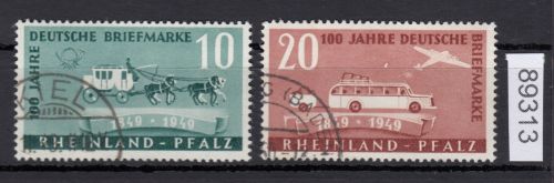 Alliierte Franz. Zone Rheinland Pfalz Mi. Nr. 49+50 gestempelt  geprüft