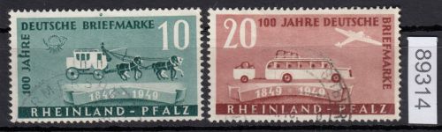 Alliierte Franz. Zone Rheinland Pfalz Mi. Nr. 49+50 gestempelt  geprüft