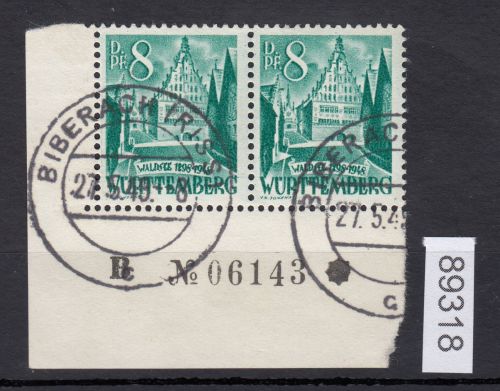 Alliierte Franz. Zone Württemberg Mi. Nr. 16 gestempelt   Eckrand