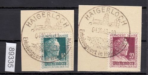 Alliierte Franz. Zone Württemberg Mi. Nr. 47+48 gestempelt  geprüft