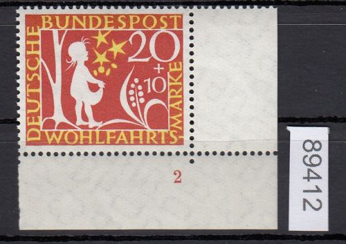 Bund 1959, Mich.-Nr.: 324 ** FN 2 Eckrand   Formnummer