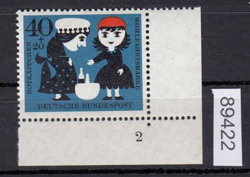 Bund 1960, Mich.-Nr.: 343 ** FN 2 Eckrand  Formnummer