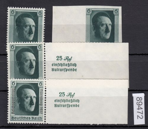 DR 1937, Mich.-Nr.: 646,647,648,650 **  Blockeinzelmarken