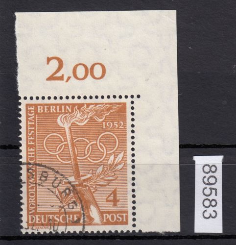 Berlin 1952, Mich.-Nr.: 88 gestempelt Eckrand