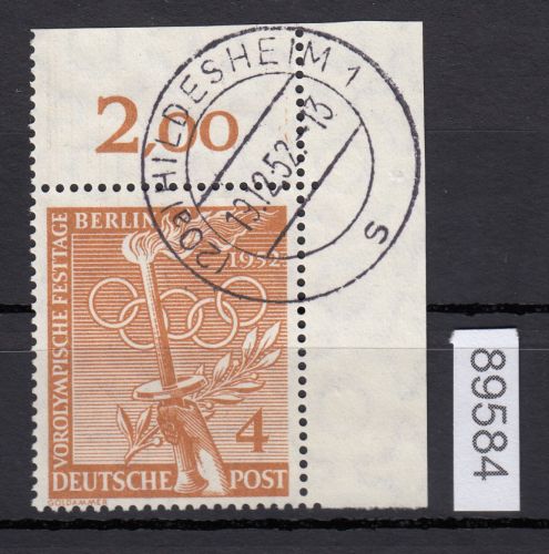 Berlin 1952, Mich.-Nr.: 88 gestempelt Eckrand