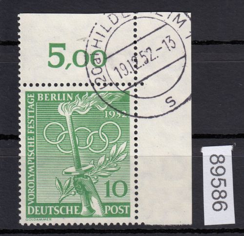 Berlin 1952, Mich.-Nr.: 89 gestempelt Eckrand