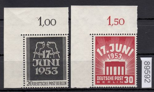 Berlin 1953, Mich.-Nr.: 110+11 ** Eckrand