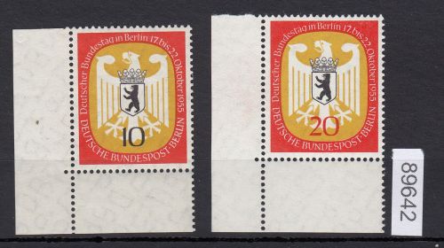 Berlin 1955, Mich.-Nr.: 129+30 ** Eckrand