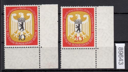 Berlin 1955, Mich.-Nr.: 129+30 ** Eckrand