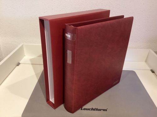 Lindner Ringbinder + Kassette  gebraucht leer rot