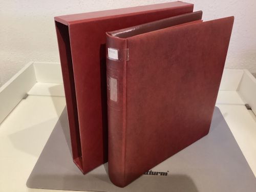 Lindner Ringbinder + Kassette  gebraucht leer rot