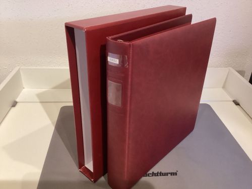 Lindner Ringbinder + Kassette  gebraucht leer rot