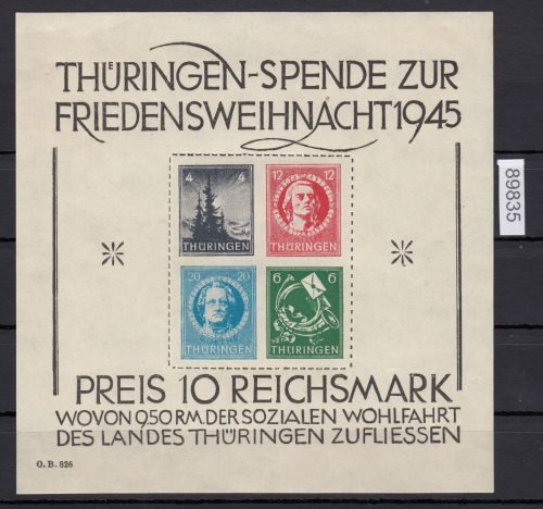 SBZ  1945 Mi.-Nr.:  Block 2 t *