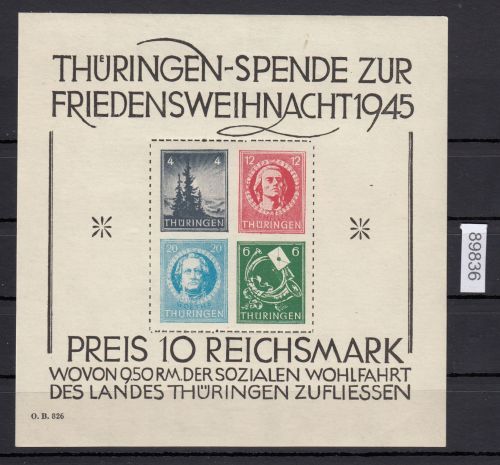 SBZ  1945 Mi.-Nr.:  Block 2 t *