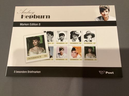Österreich  Marken Edition 8 „ Audrey Hepburn  „ 8 Marken postfrisch