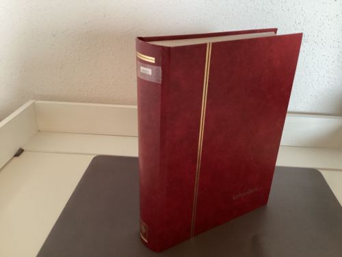 Briefmarkenalbum Einsteckalben Schaubek DIN A4 rot 64 weiße Seiten gebraucht