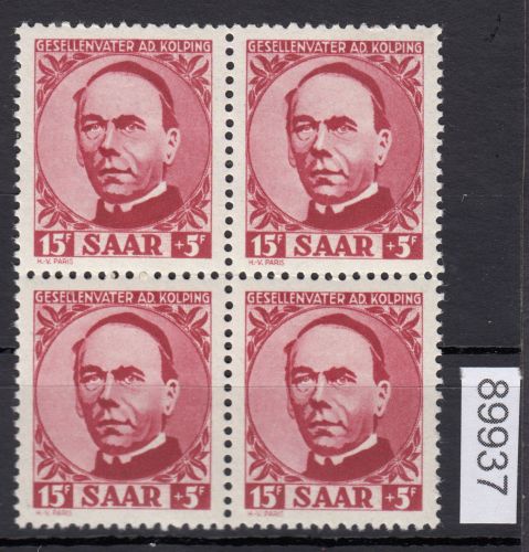 Saarland 1950 Mi. Nr. 289 **  4er  Block    146,00