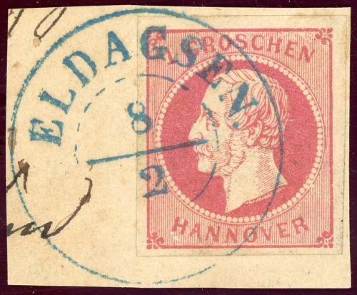 Hannover 14a Briefstück 1 Gr. rosa a. Luxusbfst. mit idealem bl. K2 ELDAGSEN