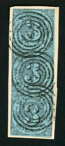 Thurn & Taxis 12 (3) Briefstück 3 Kr. schw./hellgraut