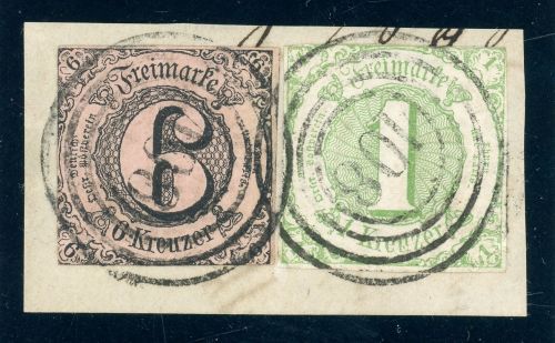 Thurn & Taxis Nummernstempel 9,20 Briefstück 108 Engelrod