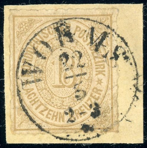 Ndp 11 Briefstück 18 Kr. braun auf Luxusbfst. mit idealem Th.&T.-K1 WORMS