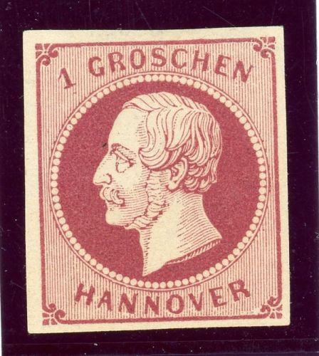 Hannover 14dII Ungebraucht mit Falz 1 Gr. weinrot feiner Druck