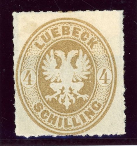 Lübeck 12A Ungebraucht mit Falz 4 Sch. braun, tadellos ungebr.