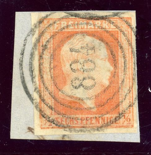 Preussen Briefstück 1/2 Sgr. orange, breitrd. auf Luxusbfst. mit NS 884
