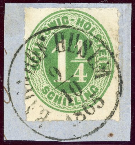 Schleswig Holstein Briefstück 1 1/4 Sch. gr