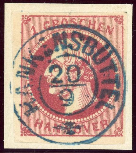 Hannover 14a Briefstück 1 Gr. auf Luxusbfst. mit idealem blauen K2 HANKENSB