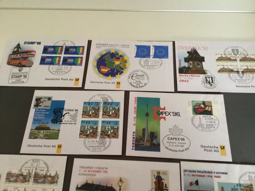 Bund 1996 Messebelege Jahrgang komplett mit Cachet - Stempel BRD
