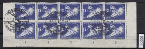 DDR 1950, Mich.-Nr.: 246 gestempelt DV+DZ   Eckrand
