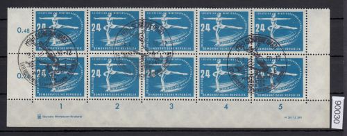 DDR 1950, Mich.-Nr.: 247 gestempelt DV+DZ   Eckrand