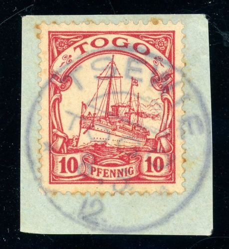 Togo Stempel 9 Briefstück TSEWIE 8.5.12, klar a. Bfst. mit 10 Pfg.