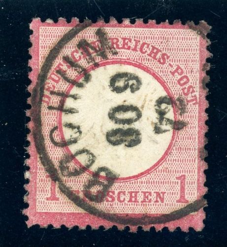 Deutsches Reich 19 Gestempelt 1 Gr. karmin mit seltener Pr